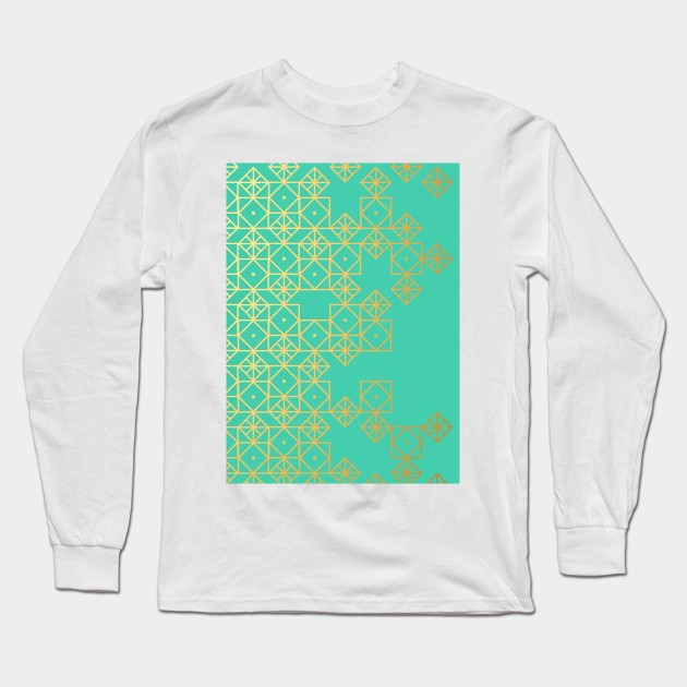 geometric mint Long Sleeve T-Shirt by CatCoq